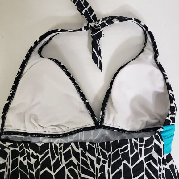 a.n.a. A New Approach Womens Tankini Sz 8 Padded Swim Tank Top Halter Front Tie - Picture 6 of 10